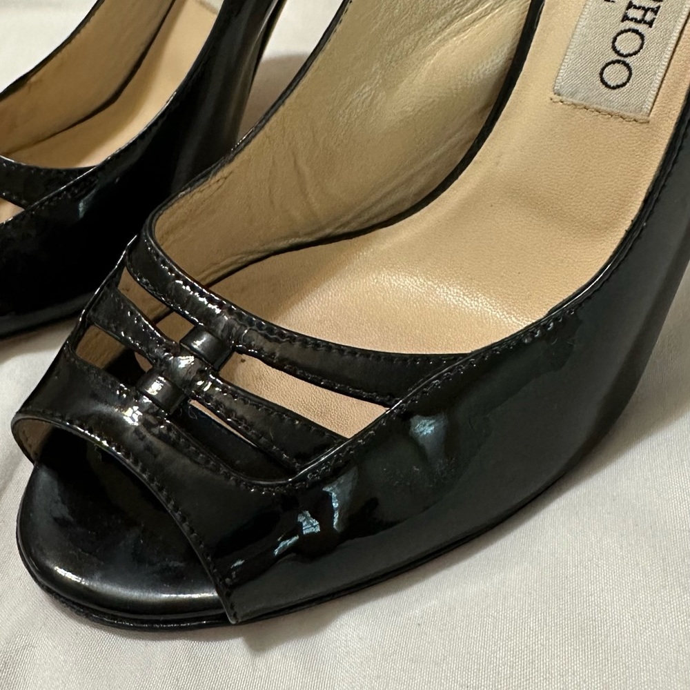 Jimmy Choo slingback patent leather heels